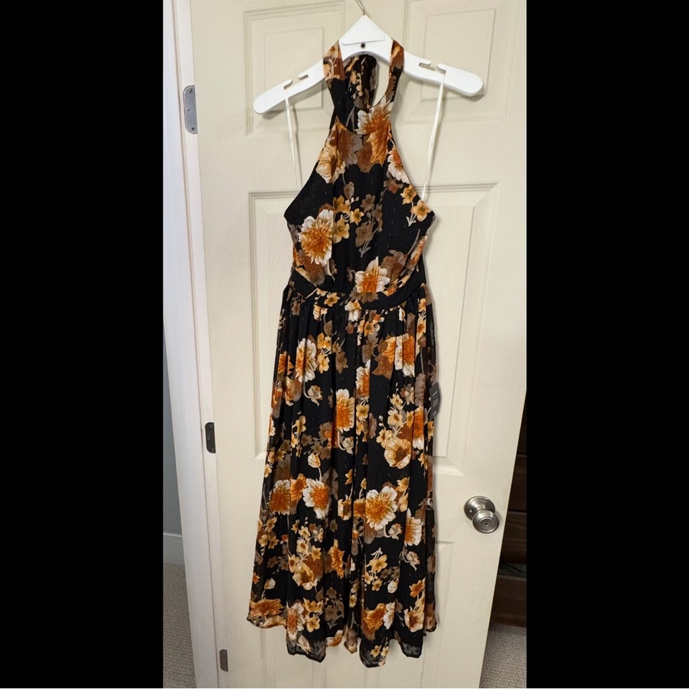 Lulu's Black and Brown Floral Dress